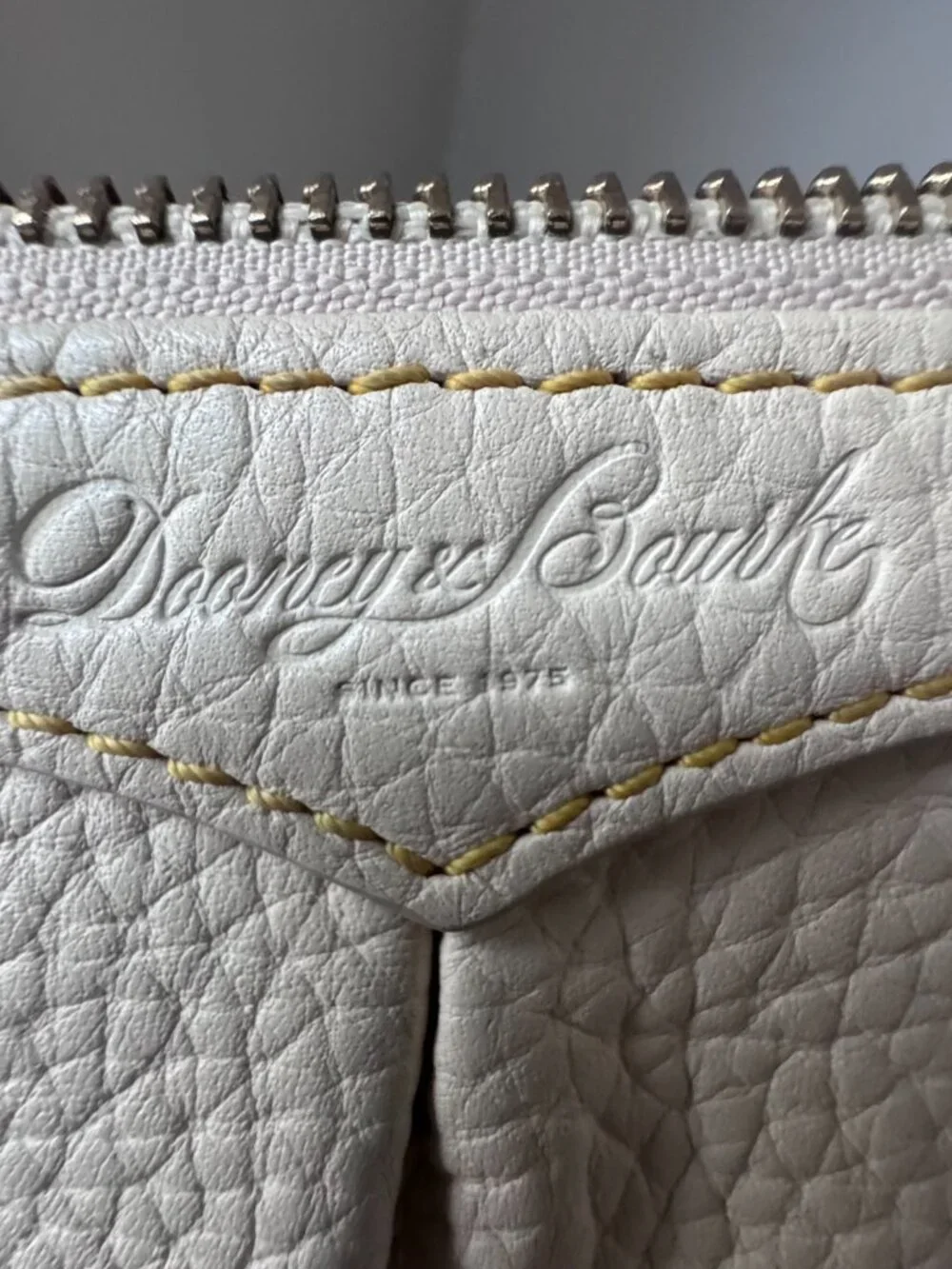 Dooney & Bourke Pebbled Leather Slim Wristlet – Bone – GREAT DEAL 🔥